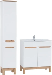 Zestaw mebli łazienkowych BALI WHITE 800 z szafką pod umywalkę 80 cm - 4 elementy
