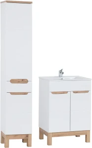 Zestaw mebli łazienkowych BALI WHITE z szafką pod umywalkę 60 cm - 4 elementy