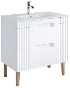Zestaw mebli łazienkowych FIJI WHITE 80 cm z umywalką Lava - 5 elementów