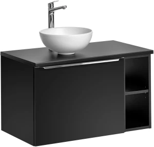 Zestaw mebli łazienkowych SANTA FE BLACK 80 cm z umywalką DOMI - 4 elementy