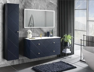 Zestaw mebli łazienkowych ELEGANCE BLUE A2 z szafką pod umywalkę 120 cm - 5 elementów