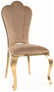 Krzesło tapicerowane Queen Velvet beżowy Bluvel 28