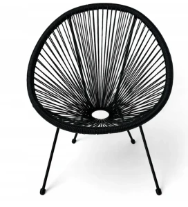 Krzesło ogrodowe z technorattanu Kobi Czarny
