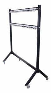 Wieszak do szatni 120 cm 80 hak, czarny/srebrny