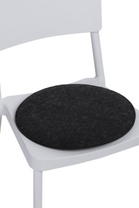 Poduszka na krzesło okrągła szara ciemna
