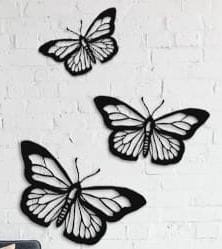 Metalowa dekoracja ścienna Motyle
