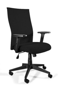 Fotel biurowy z regulowanymi podłokietnikami Black on Black Plus Czarny