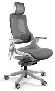 Fotel gabinetowy ergonomiczny WAU biały  NW41 Grafitowy