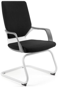 Krzesło konferencyjne z podłokietnikiem Apollo Skid biały/czarny