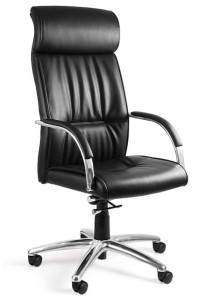 Fotel biurowy z kółkami Brando HL skóra naturalna czarna