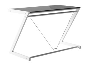 Biurko DD Z-Line Desk Plus - Szklany biały/czarny