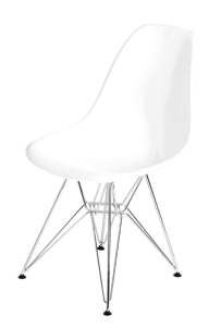 Krzesło P016  białe, chromowane nogi