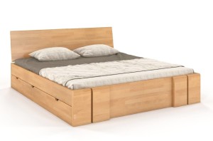 Łóżko drewniane bukowe z szufladami VESTRE Maxi & DR 200x200
