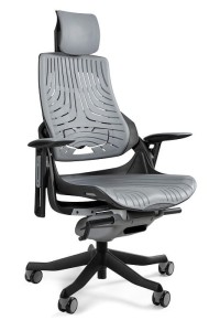 Fotel gabinetowy ergonomiczny WAU czarny elastomer TPE - Szary