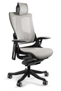 Fotel gabinetowy ergonomiczny WAU 2 czarny NW42 jasny szary