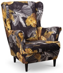 Fotel uszak Lily Kwiaty w stylu skandynawskim