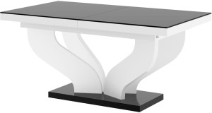 Stół rozkładany VIVA 160-256 Czarno-biały połysk