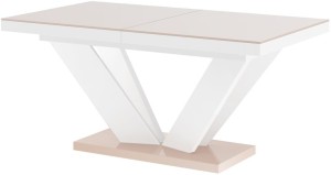 Stół rozkładany VIVA 2 160-256 cappucino-biały połysk