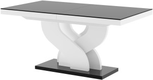 Stół rozkładany BELLA 160-256 Czarno-biały połysk