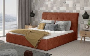 Łóżko tapicerowane Inge 140x200 z pojemnikiem