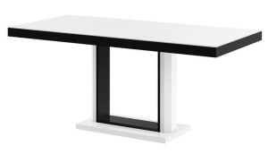 Stół rozkładany QUADRO 120-168 Biało-czarny mat