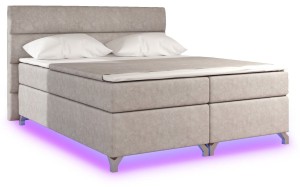 Łóżko kontynentalne Amadeo LED 160x200 tapicerowane