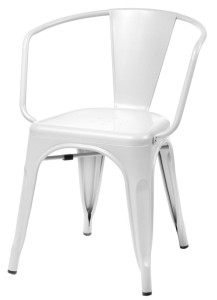 Krzesło Paris Arms białe inspirowane Tolix