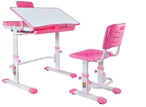 Regulowane biurko dziecięce Candy różowe