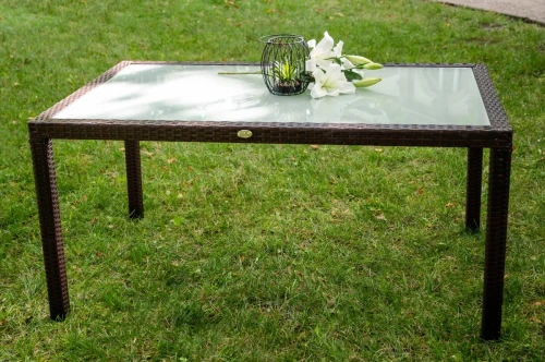Stół ogrodowy z technorattanu 150 x 90 brązowy
