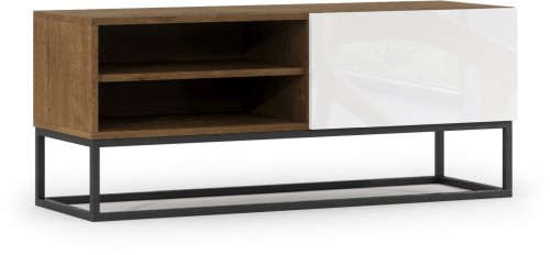 Szafka RTV 120cm Avorio dąb artisan/biały połysk