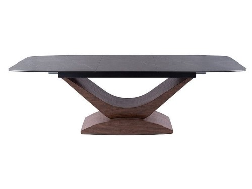 Stół rozkładany Dolce 180-240 cm szary efekt marmuru/orzech