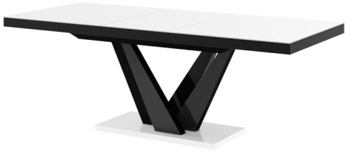 Stół rozkładany VEGAS 160-256 biało-czarny mat