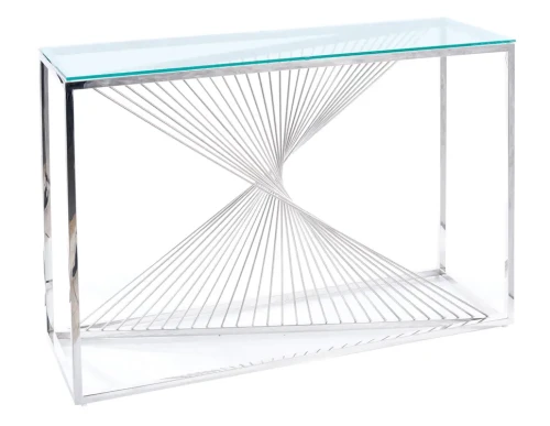 Konsolka Flame C 120x40 cm transparentny/srebrny