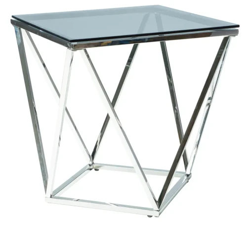 Stolik Silver B 50x50 cm szkło dymione/srebrny