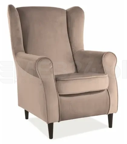 Fotel tapicerowany Baron Velvet beżowy Bluvel 28