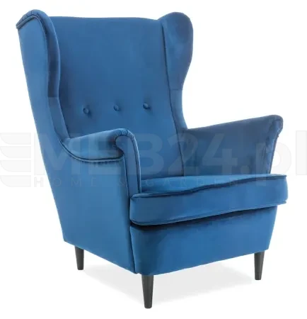 Fotel uszak Lord Velvet granatowy Bluvel 86