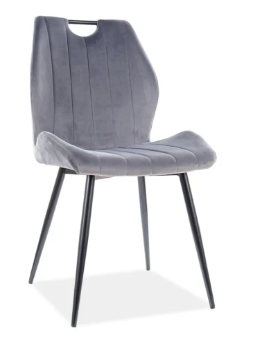 Krzesło tapicerowane Arco Velvet szary Bluvel 14