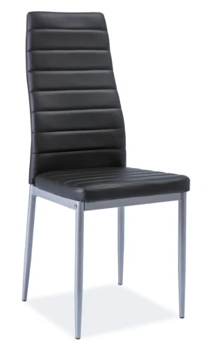 Krzesło H-261 bis aluminium/czarny ekoskóra