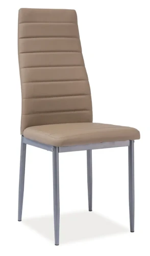 Krzesło H-261 bis aluminium/ciemny beż ekoskóra
