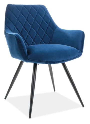 Krzesło tapicerowane Linea Velvet granatowy Bluvel 86