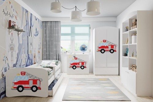 Zestaw mebli dziecięcych dla chłopca z łóżkiem 140x70 BABYDREAMS