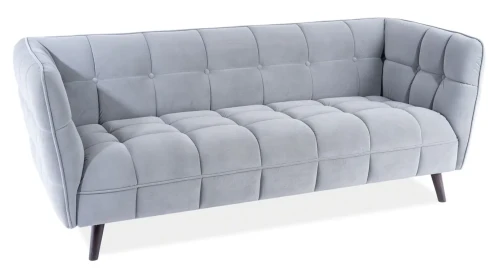 Sofa tapicerowana Castello 3 Velvet jasny szary Bluvel 03