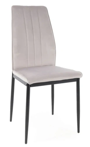 Krzesło tapicerowane Atom Velvet jasny szary Bluvel 03