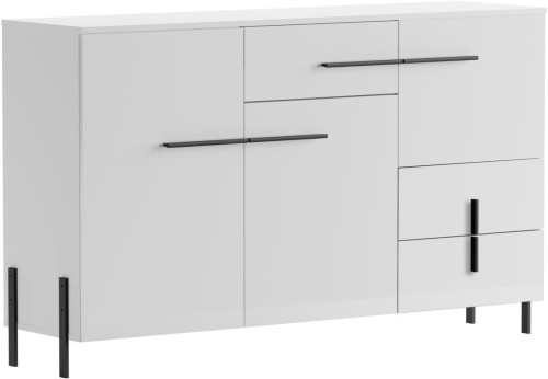 Komoda Justine 3D3S biały/biały MDF połysk