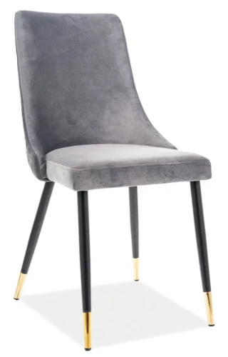 Krzesło tapicerowane Piano Velvet szary Bluvel 14