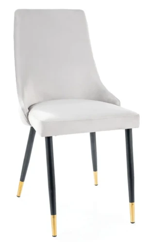 Krzesło tapicerowane Piano Velvet jasnoszary Bluvel 03