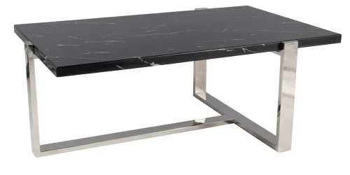 Ława Vela A 109x66 cm czarny marmur/srebrny