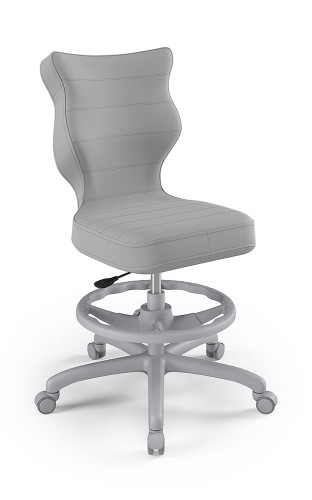 Krzesło dziecięce Petit z podnóżkiem wzrost 159 -188 cm velvet podstawa szara
