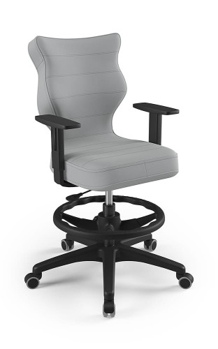Krzesło młodzieżowe Duo z podnóżkiem  wzrost 146 -176 cm velvet podstawa czarna