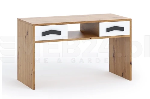 Biurko młodzieżowe Gites Dąb Artisan/Grafit/Biały